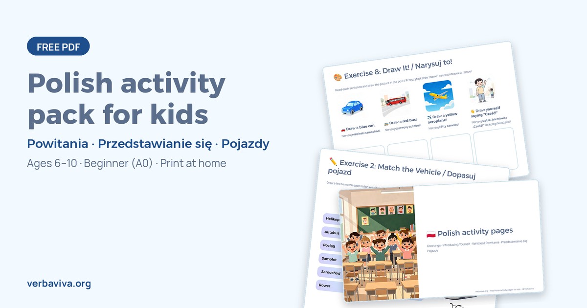 A free Polish activity pack for kids